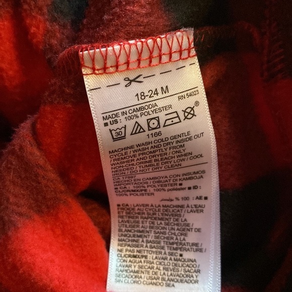Old Navy Buffalo Check Plaid Sweatshirt Collared Family Photo Apple Pumpkin Fall - Picture 3 of 4